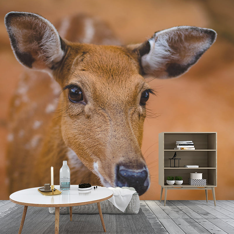 Deer Print Mildew Resistant Wall Mural Wild Animal Wallpaper Interior Wall Mural