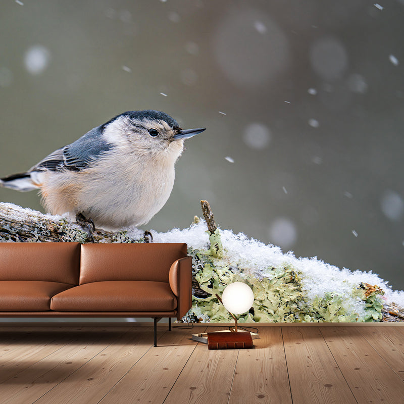 Bird Print Mildew Resistant Wall Mural Wild Animal Wallpaper Room Wall Mural