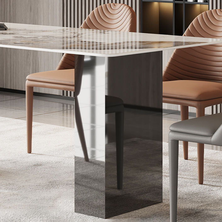 1/2/5/6/7 Pièces Glamour Garning Ensemble avec Double Piedstal Table et chaises en cuir