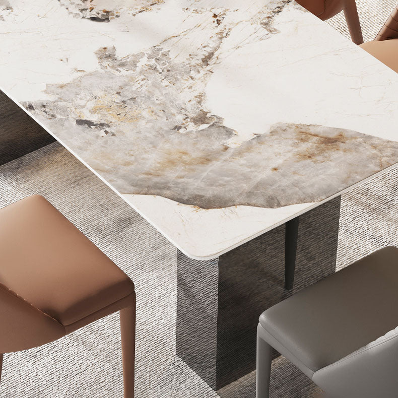 1/2/5/6/7 Pièces Glamour Garning Ensemble avec Double Piedstal Table et chaises en cuir