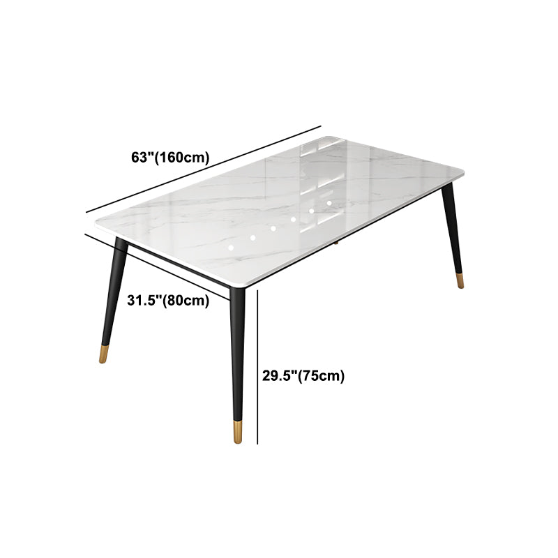 Modern 1/5/6/7 Pieces Dining Set Sintered Stone Dining Table Set with Leather Chairs