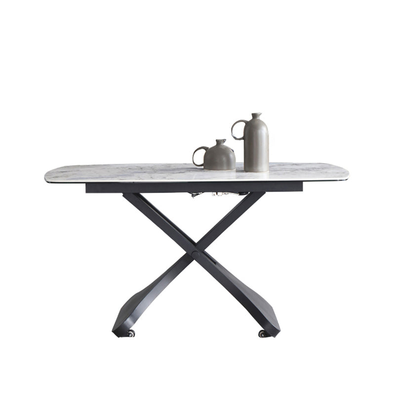 Moderno 1/4/5/7 Piezas Conjunto de comedor Rectángulo Rectáneo de la mesa de comedor de piedra sinterizada