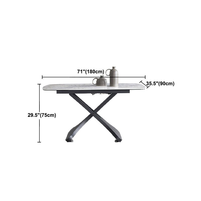 Moderno 1/4/5/7 Piezas Conjunto de comedor Rectángulo Rectáneo de la mesa de comedor de piedra sinterizada