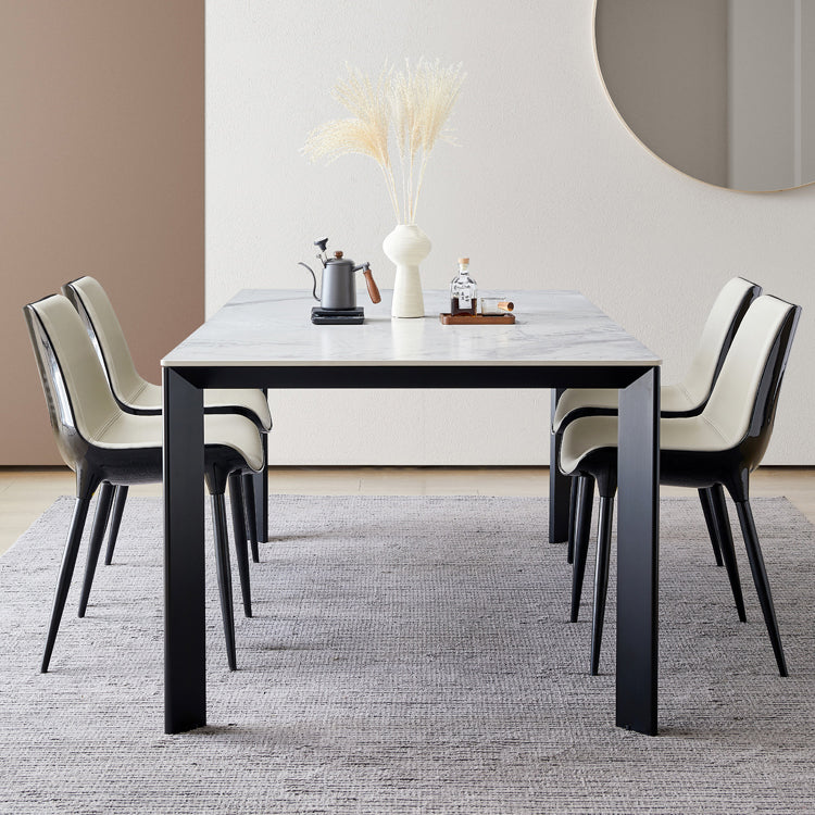 1/3/4/5/7 PCS Metal Modern Dining Room Ensemble avec table rectangle et chaises