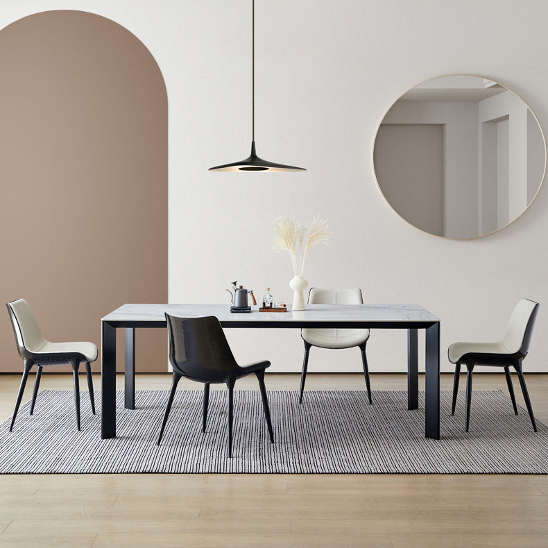 1/3/4/5/7 PCS Metal Modern Dining Room Ensemble avec table rectangle et chaises