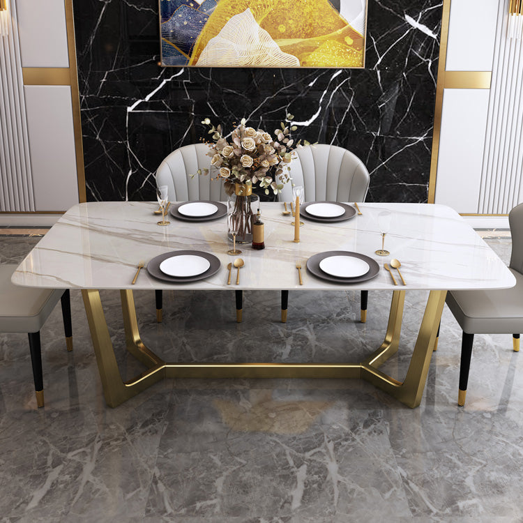 Luxe 1/2/5/6/7 stukken Dinerset met stenen rechthoekige tafel en stoelen dinette set