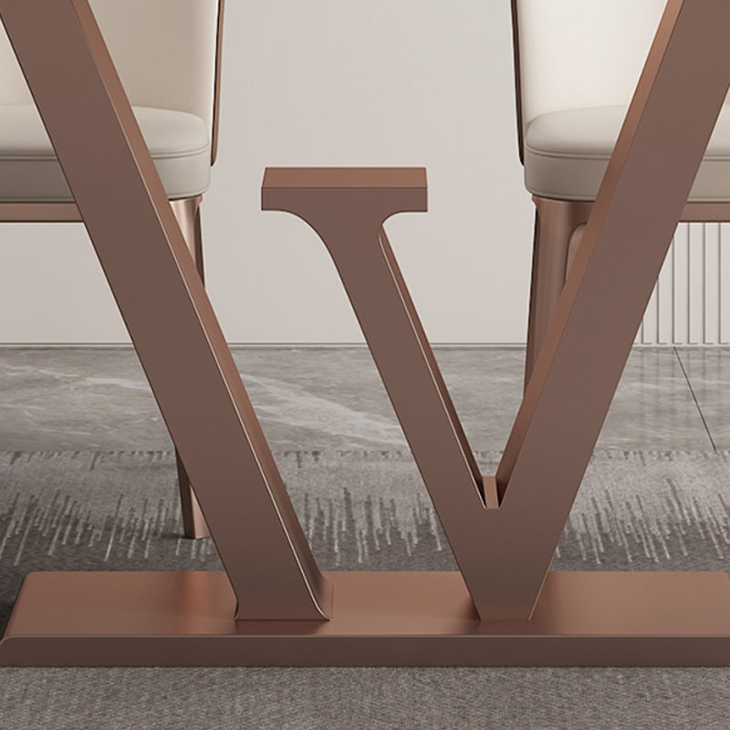 1/4/5/6 Stücke Luxus -Ess -Set mit Steintisch und Lederstühlen Esseet Set