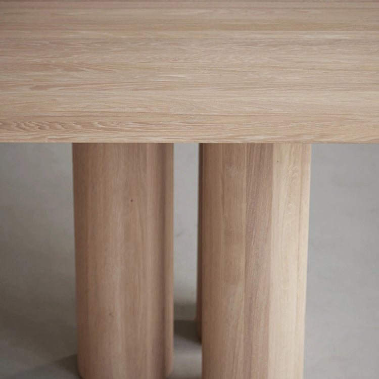 Rectangle Simplicity Dining Table Solid Wood Fixed Table for Kitchen