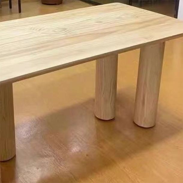 Rectangle Simplicity Dining Table Solid Wood Fixed Table for Kitchen