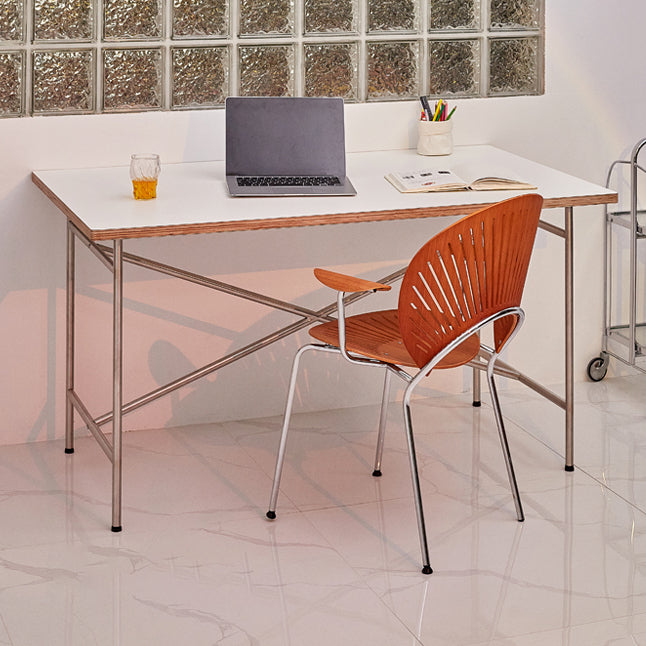 Modern Wood Rectangle Dining Table Standard Kitchen Dining Table with 4 Legs