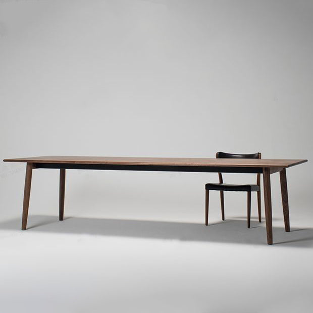 Rectangle Modern Dining Table Solid Wood Fixed Table for Restaurant