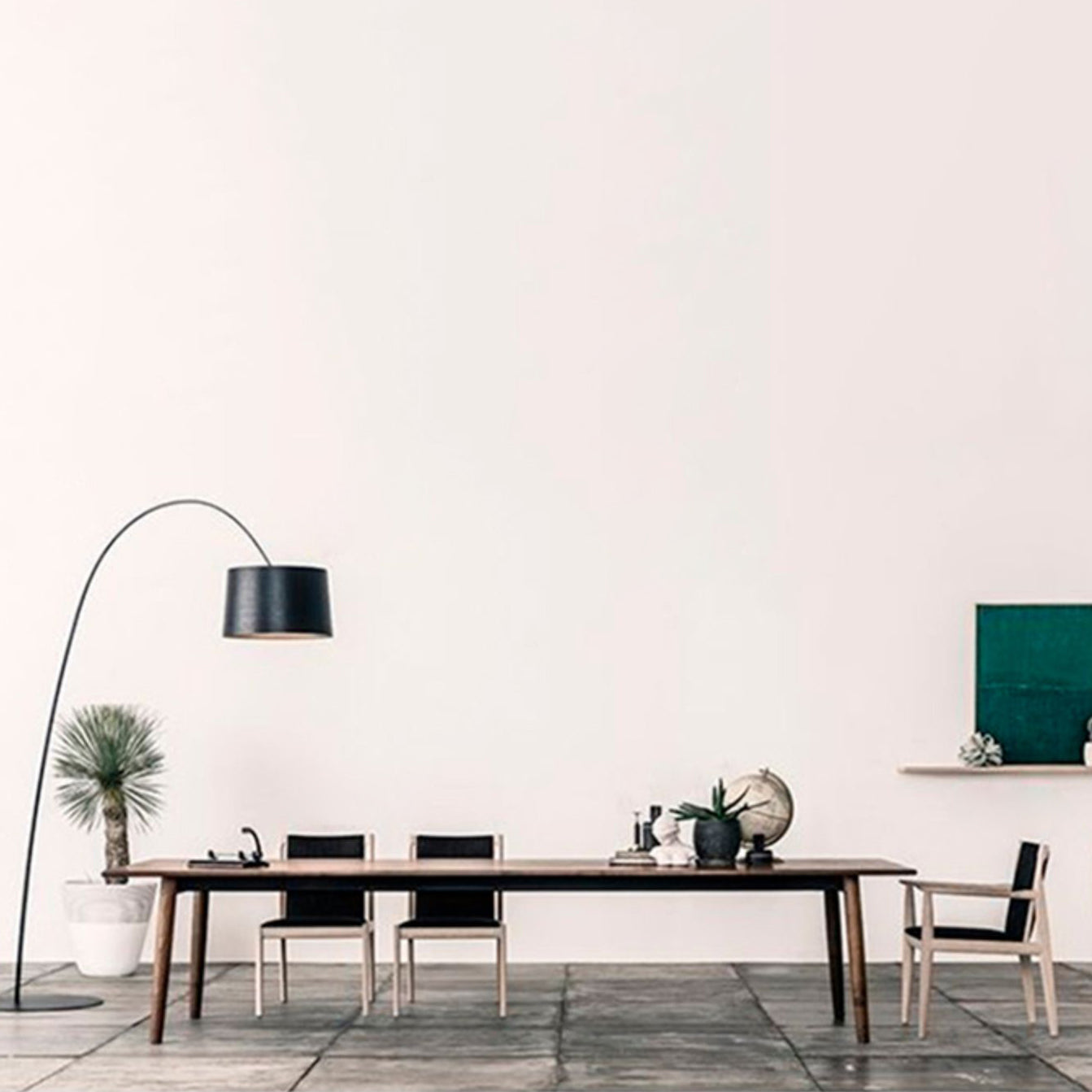Rectangle Modern Dining Table Solid Wood Fixed Table for Restaurant