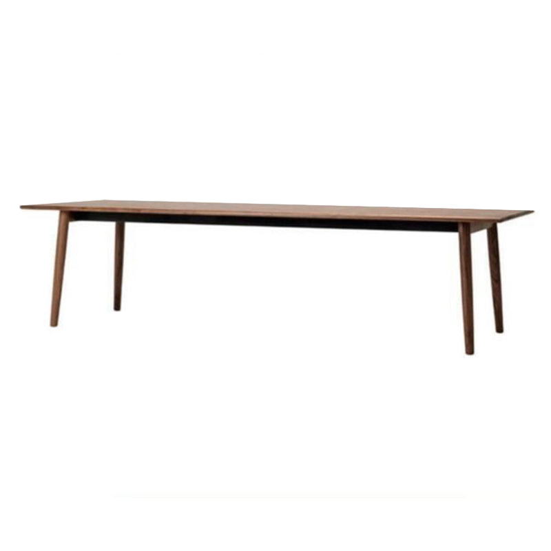 Rectangle Modern Dining Table Solid Wood Fixed Table for Restaurant