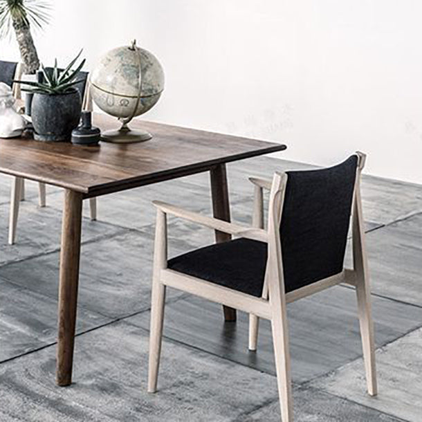 Rectangle Modern Dining Table Solid Wood Fixed Table for Restaurant