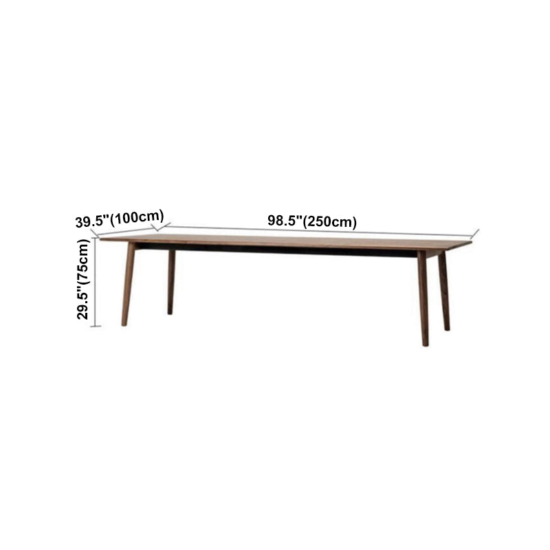 Rectangle Modern Dining Table Solid Wood Fixed Table for Restaurant