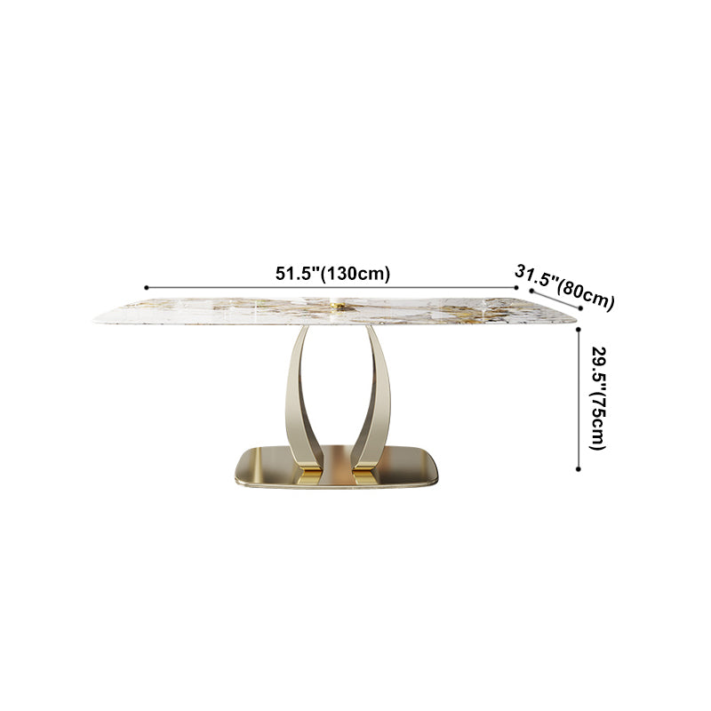 Mesa de comedor de piedra sinterizada Glam, mesa de comedor estándar rectangular para cocina