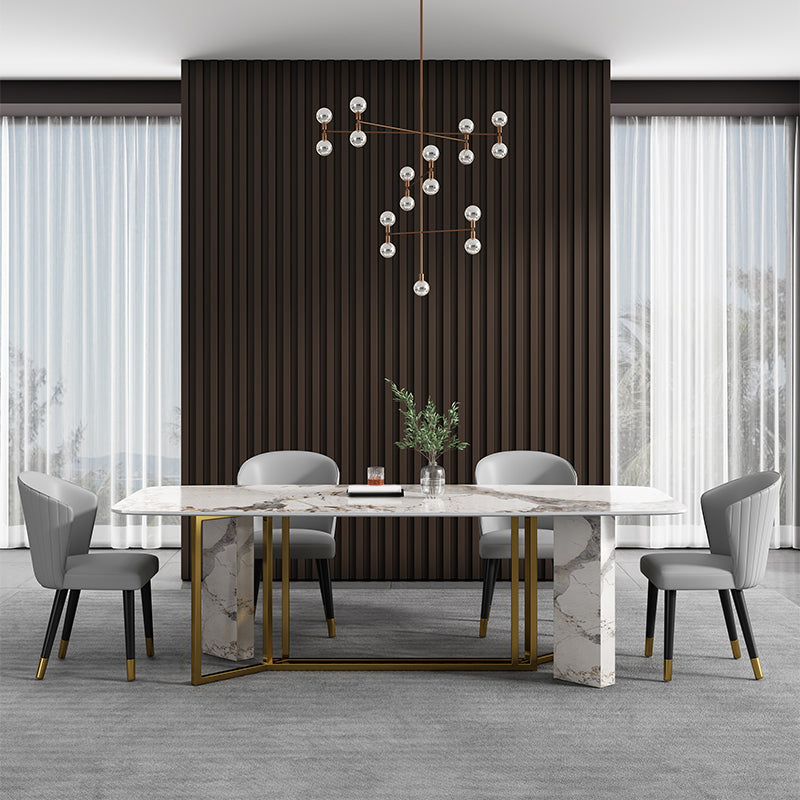 Rectangle Dining Site Table Traditional Luxury Stainless Steel Dinette Table