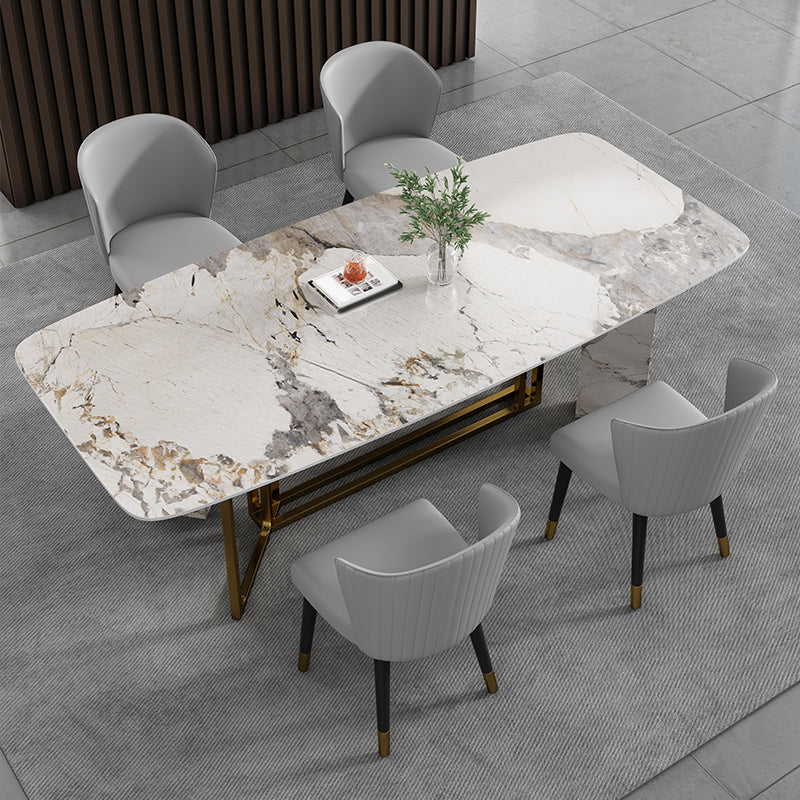 Rectangle Dining Site Table Traditional Luxury Stainless Steel Dinette Table