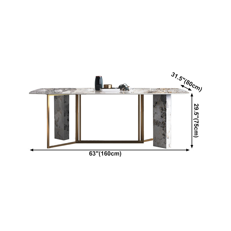 Rectangle Dining Site Table Traditional Luxury Stainless Steel Dinette Table