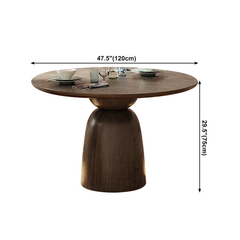 Mesa de comedor de madera maciza en color marrón para mesa moderna de restaurante con base de madera