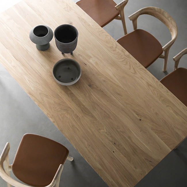 Rectangle Kitchen Dining Table Pine Solid Wood Table Modern with 4 Legs