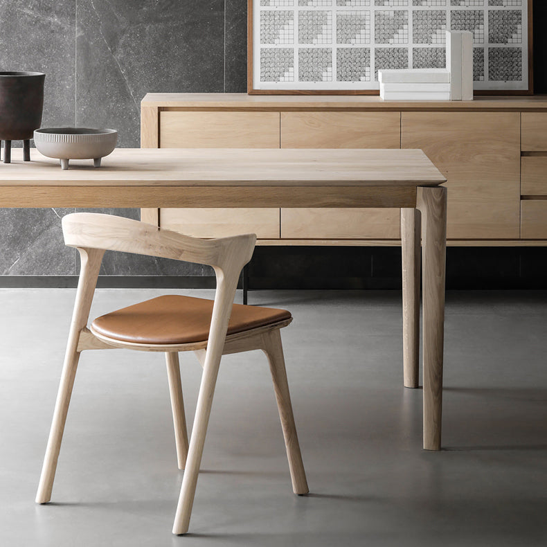 Rectangle Kitchen Dining Table Pine Solid Wood Table Modern with 4 Legs