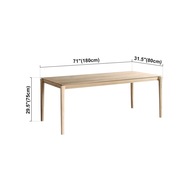 Rectangle Kitchen Dining Table Pine Solid Wood Table Modern with 4 Legs