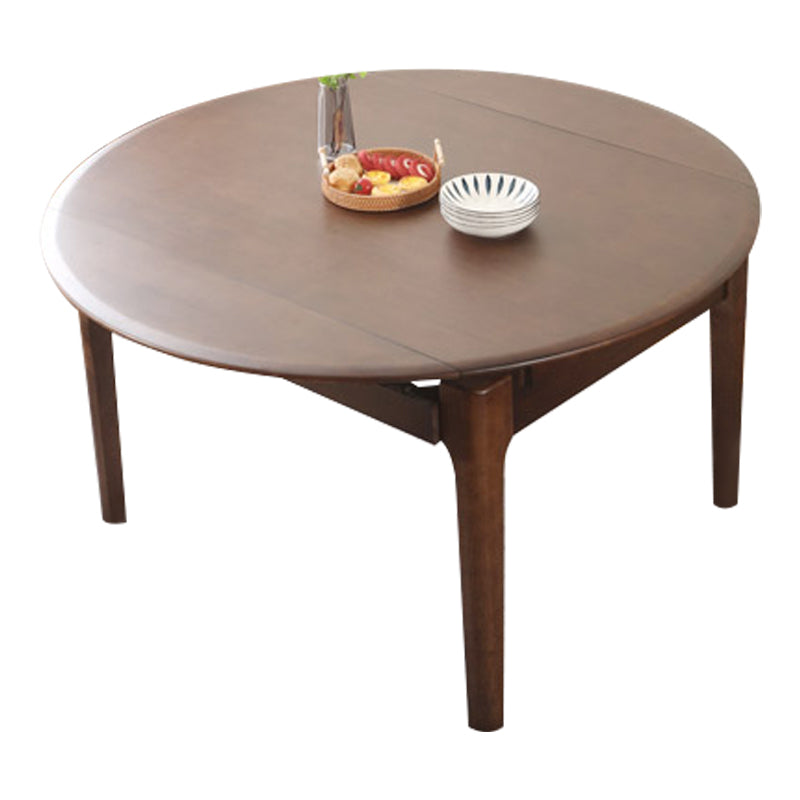 Contemporary Round Extendable Dining Table Solid Wood Standard Dining Table for Kitchen