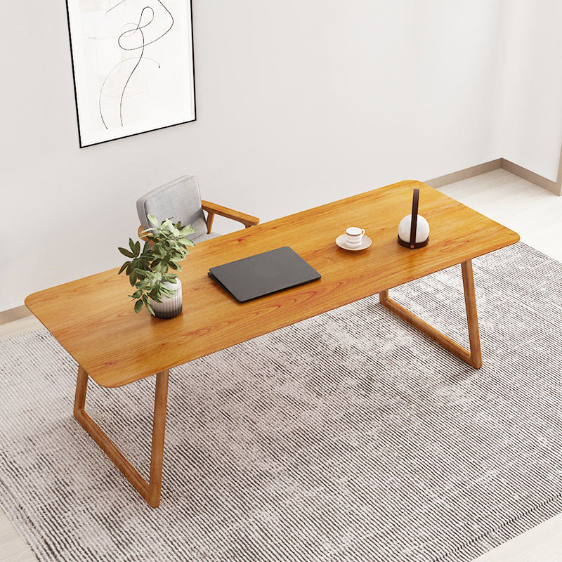 Rectangle Industrial Dining Table Solid Wood Fixed Table for Kitchen