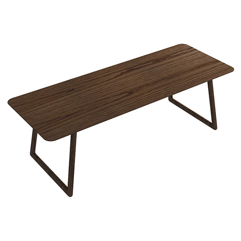 Rectangle Industrial Dining Table Solid Wood Fixed Table for Kitchen