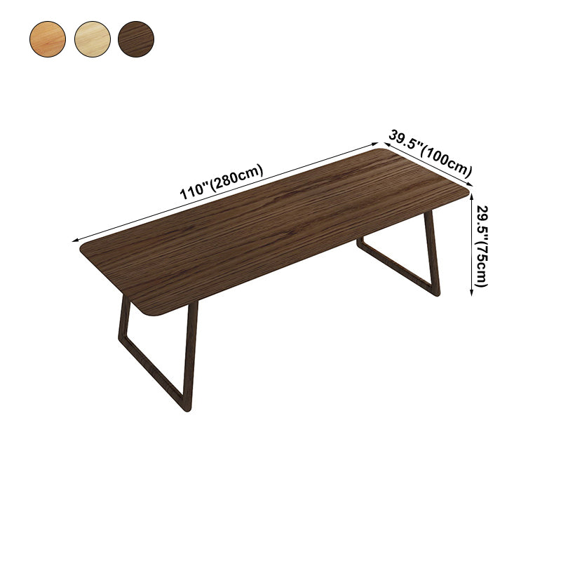 Rectangle Industrial Dining Table Solid Wood Fixed Table for Kitchen