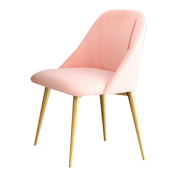 Metal Contemporary Armless Dining Chairs Matte Fabric Parsons Chair for Brasserie
