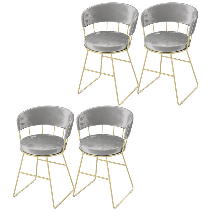 Nordic Glam Dining Chairs Armless Windsor Back Side Chairs for Kitchen with Metal Legs