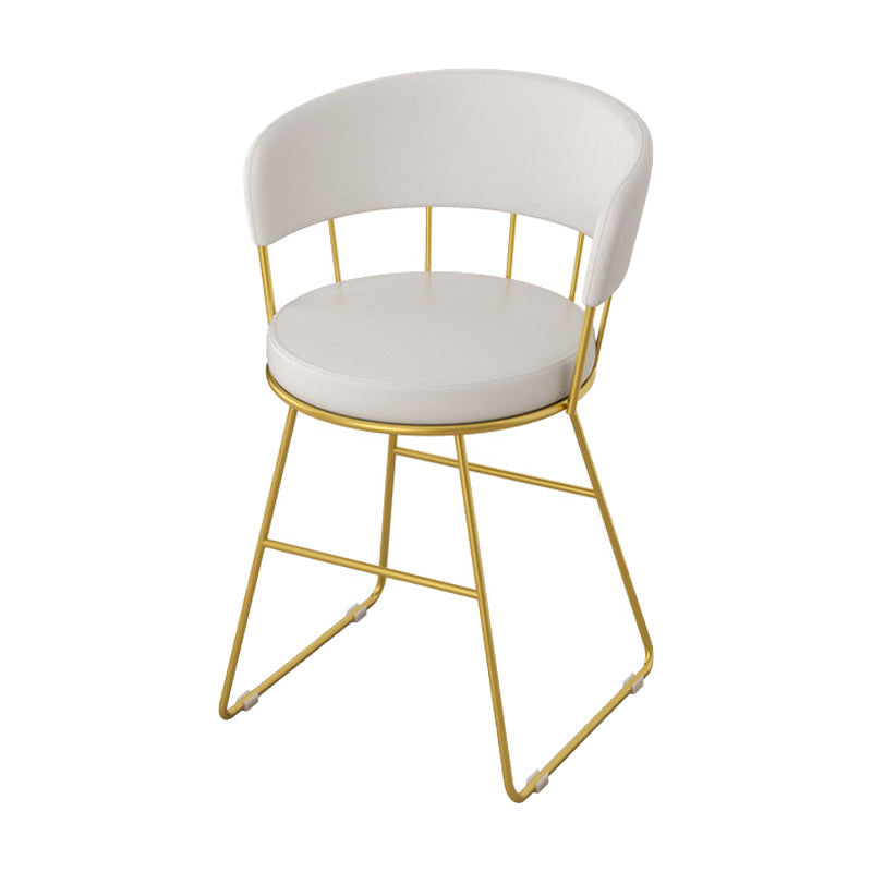 Nordic Glam Dining Chairs Armless Windsor Back Side Chairs for Kitchen with Metal Legs