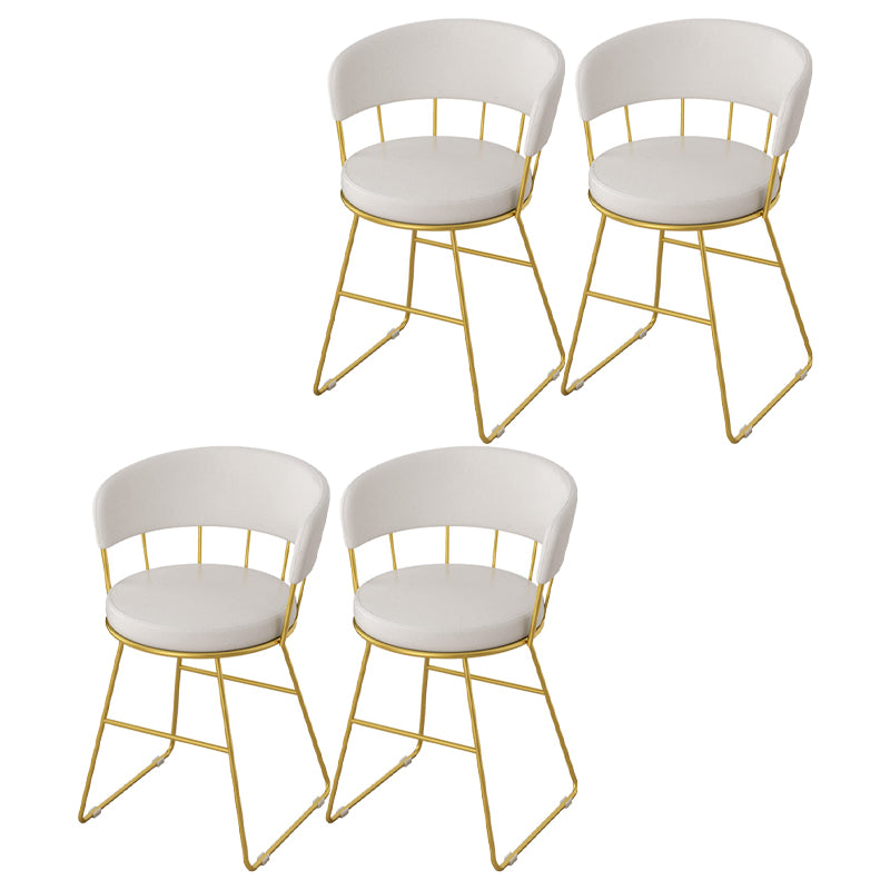 Nordic Glam Dining Chairs Armless Windsor Back Side Chairs for Kitchen with Metal Legs