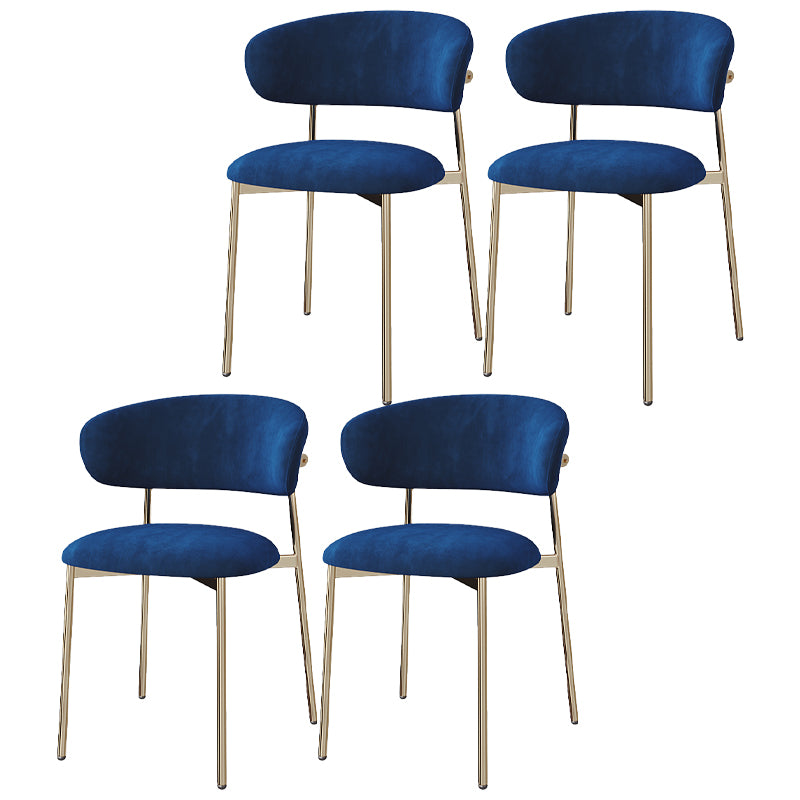 Silla lateral tapizada escandinava para restaurante, silla de comedor con parte trasera abierta y acabado mate