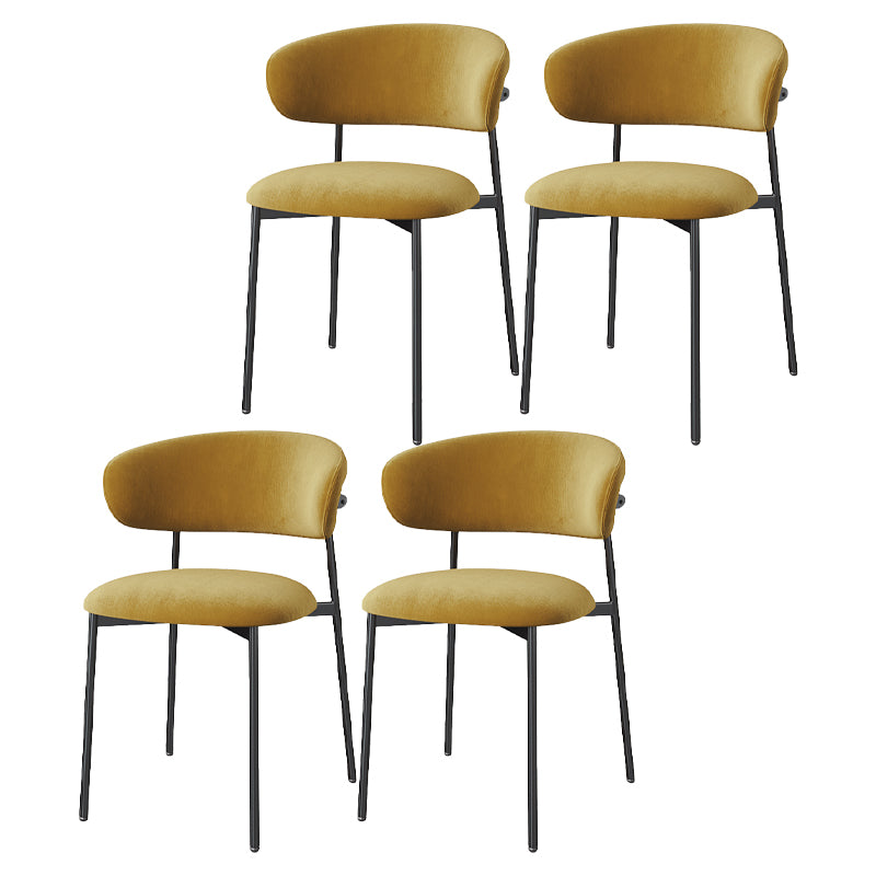 Restaurant Scandinavian Upholstered Side Chair Matte Finish Open Back Dining Chair