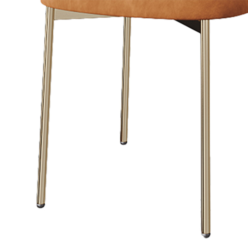 Silla lateral tapizada escandinava para restaurante, silla de comedor con parte trasera abierta y acabado mate