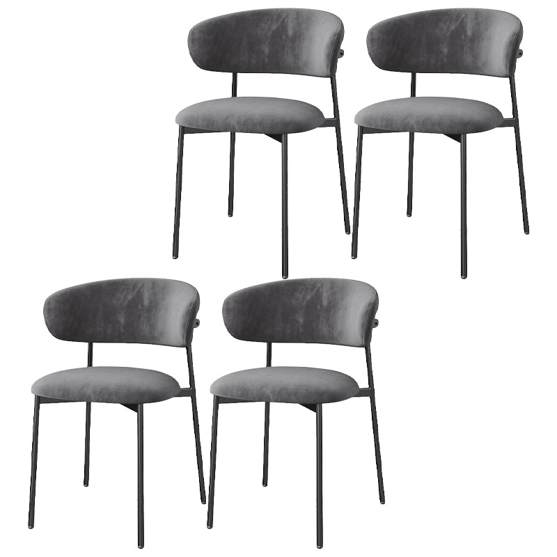 Silla lateral tapizada escandinava para restaurante, silla de comedor con parte trasera abierta y acabado mate