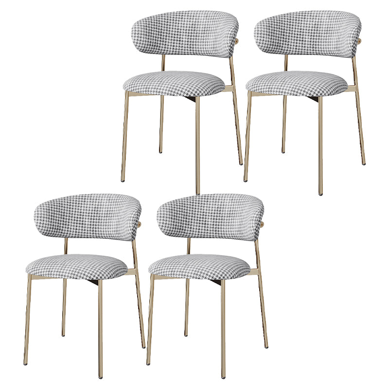 Silla lateral tapizada escandinava para restaurante, silla de comedor con parte trasera abierta y acabado mate