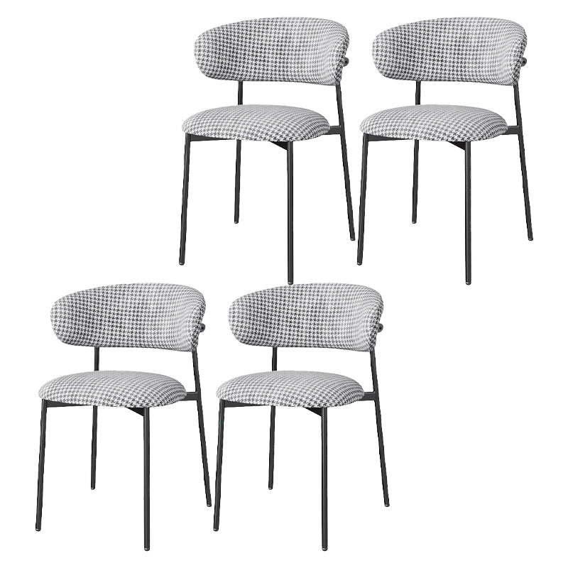 Silla lateral tapizada escandinava para restaurante, silla de comedor con parte trasera abierta y acabado mate