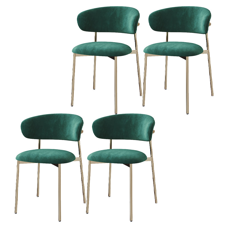 Silla lateral tapizada escandinava para restaurante, silla de comedor con parte trasera abierta y acabado mate