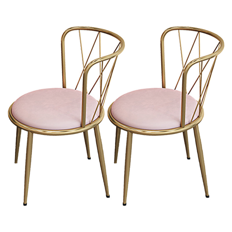 Glam Velvet Dining Room Chair Armless Metal Dining Room Chairs for Home Use