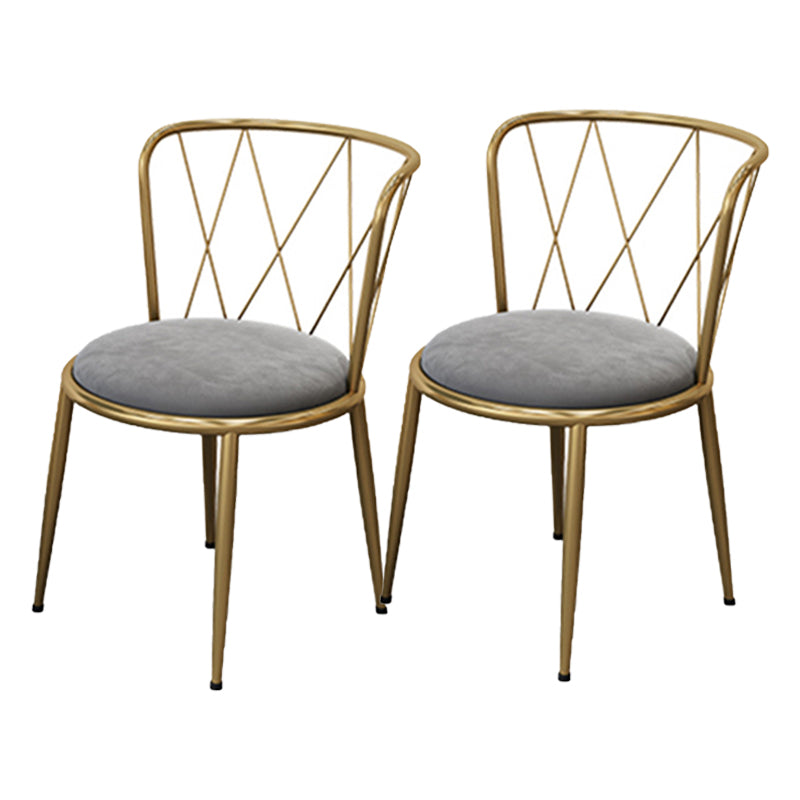Glam Velvet Dining Room Chair Armless Metal Dining Room Chairs for Home Use