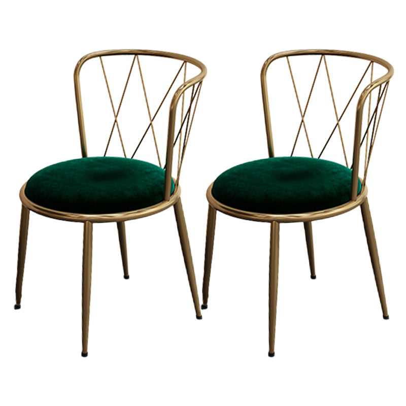 Glam Velvet Dining Room Chair Armless Metal Dining Room Chairs for Home Use