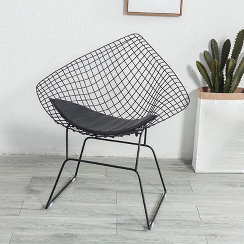 Noordse stijl eetkamerstoel zonder armloze stoelen voor keuken met metalen benen