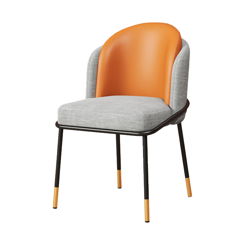 Glam Style Dining Chairs Armless Chairs for Kitchen with Metal Legs