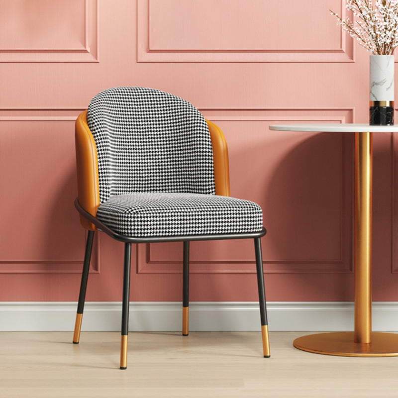 Sillas de comedor estilo Glam, sillas sin brazos para cocina con patas de metal