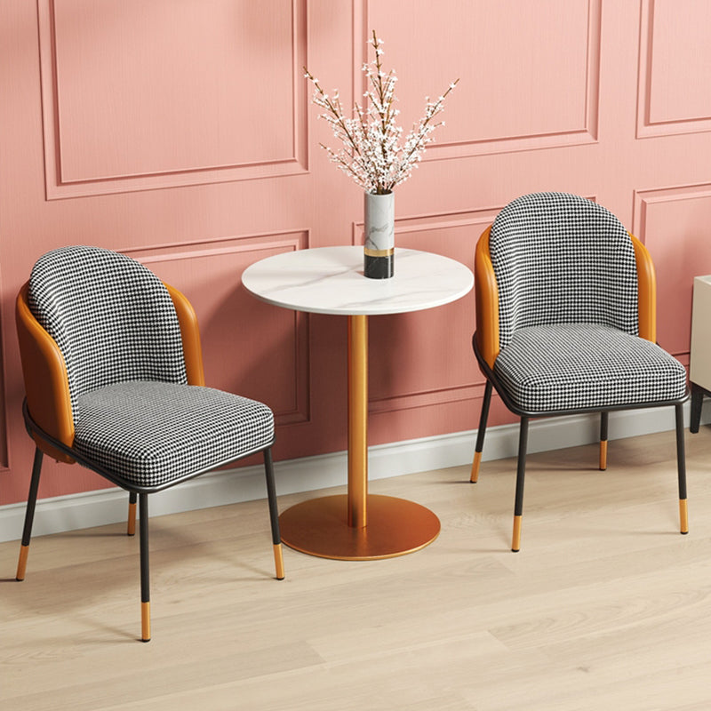 Sillas de comedor estilo Glam, sillas sin brazos para cocina con patas de metal