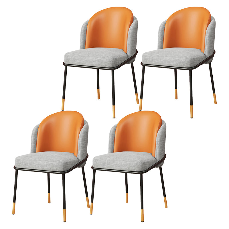 Sillas de comedor estilo Glam, sillas sin brazos para cocina con patas de metal